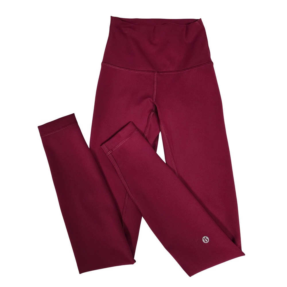 Lululemon Wunder Train High-Rise Tight 28" Leggings Burgundy Red Size 0 NWOT